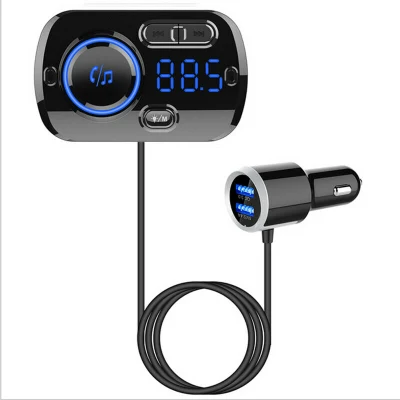 Caricabatterie rapido QC3.0, trasmettitore FM a mani libere, kit per auto, lettore MP3 Bluetooth con doppia porta USB