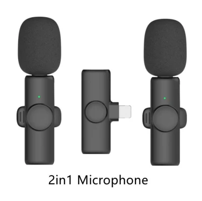 2in1 Bluetooth Mikrofon K9 Wireless Lavalier-mikrofon Mikrofon Riduzione del rumore Outdoor Trasmissione in diretta USB Lavalier-mikrofon
