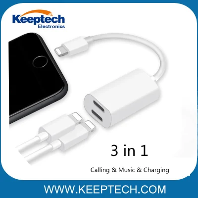 Per iPhone 7/7plus Cavo adattatore 2 in 1 Cavo sdoppiatore adattatore audio e ricarica per cuffie a 8 pin con doppia porta